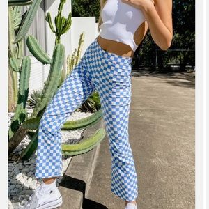 Beginning Boutique Lorelai Check Pant Blue